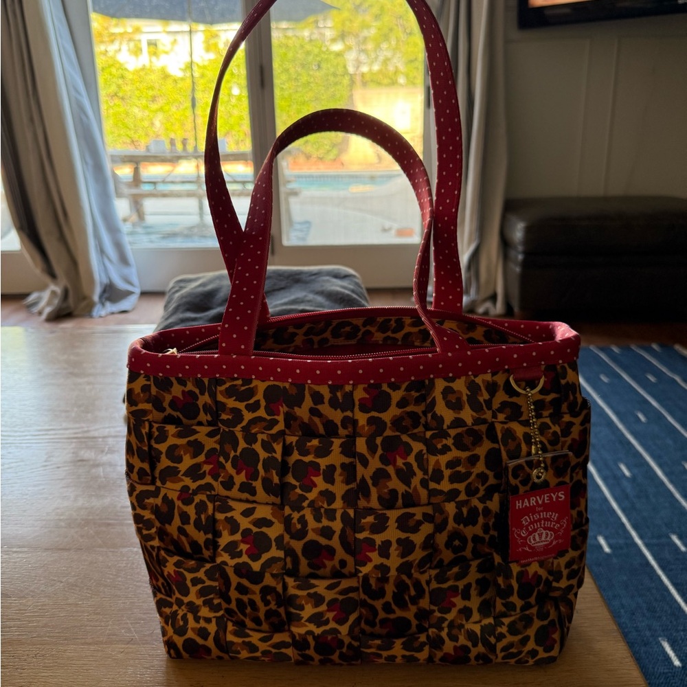 Harveys Brown and Red Tote Bag with Bold Design